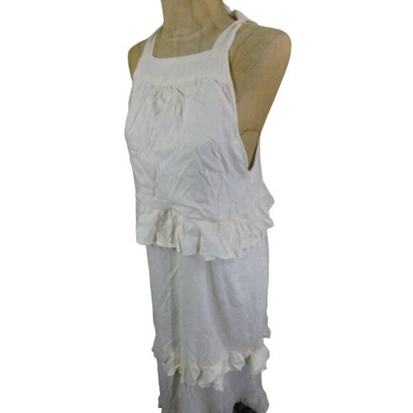 Favlux Nordstrom Size S Small Ivory ruffle Midi Dress - Picture 2 of 3